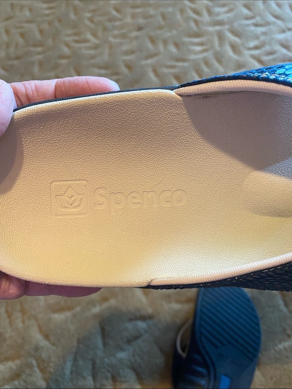 Spenco Women's Navy and Cream Ortho Flip Flop Sandals - Picture 3 of 4